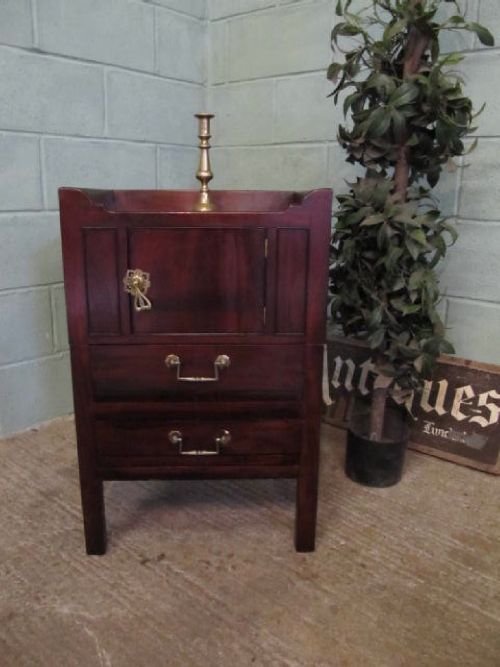 antique georgian mahogany bedside cabinet pot cupboard c1780 623372