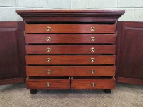 antique edwardian mahogany collectors specimen cabinet chest c1900 624572