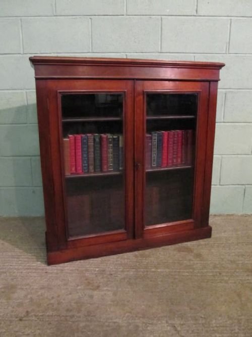 antique victorian mahogany glazed bookcase c1880 w6260142