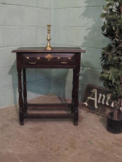 antique georgian joined country oak side table c1750 w6271142