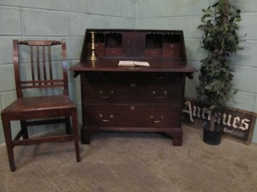 antique small georgian country oak bureau desk c1780 w6262142