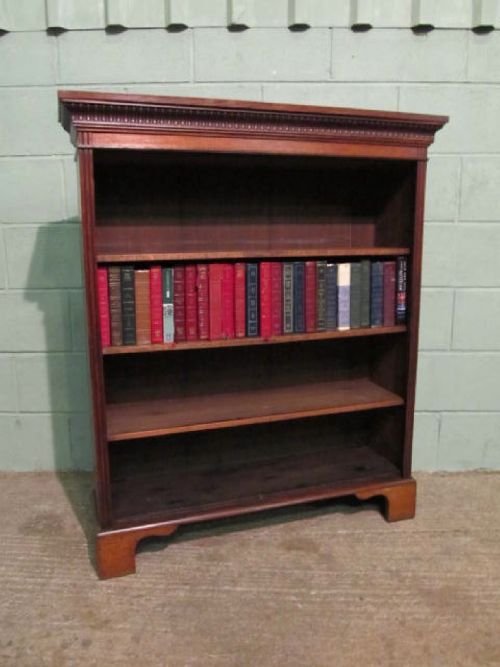 antique victorian oak open bookcase c1880 wm628513