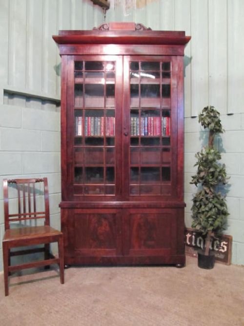 antique william 1v mahogany tall bookcase c1830 w629673