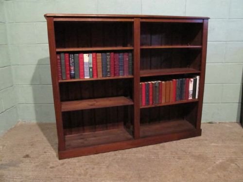 antique victorian solid oak open bookcase c1880 wdb6317143