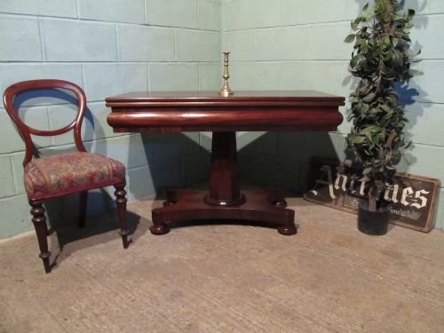 antique william 1v large mahogany fold over table c1820 w6328213
