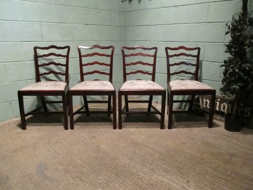 antique set four georgian regency mahogany ladder back dining chairs c1800 w6387264