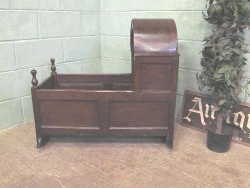 antique georgian joined country oak childs rocking crib c1780 6261142