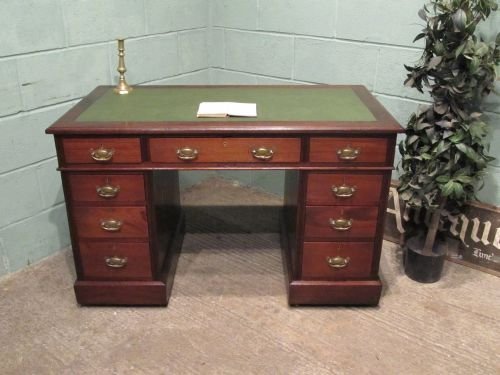 antique late victorian mahogany twin pedastal kneehole desk c1890 w652277