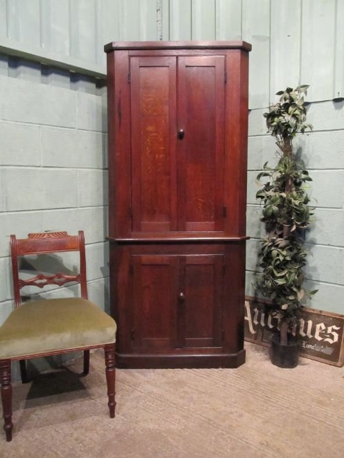antique william 1v oak full height corner cupboard cabinet c1830 w6541158