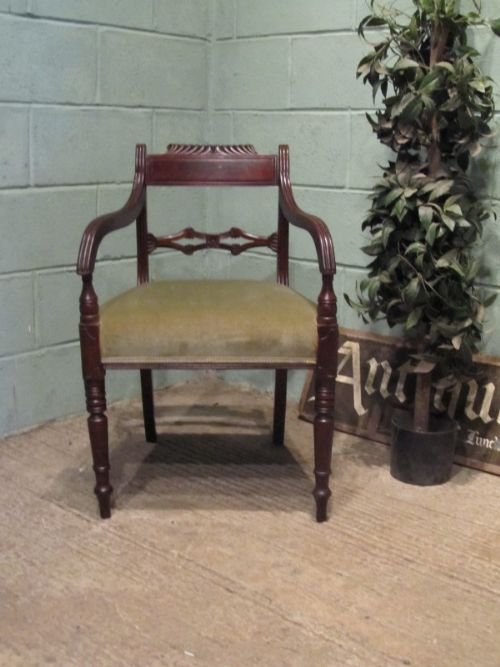 antique regency mahogany desk elbow chair c1810 w638459