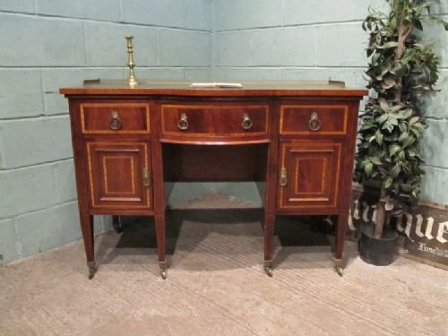 antique edwardian mahogany leather topped pedastal desk c1900 w6585269