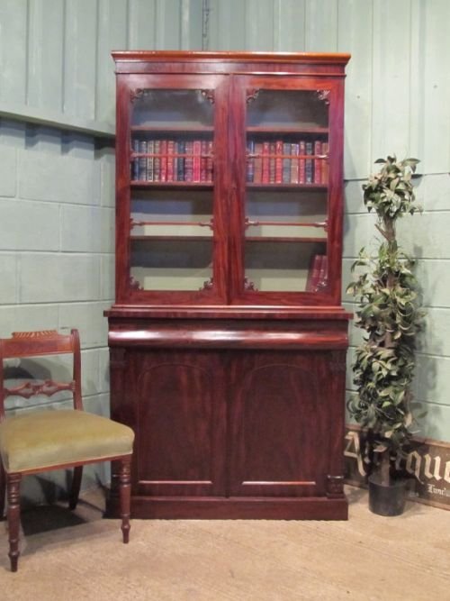 antique william 1v mahogany library bookcase c1830 w6601310