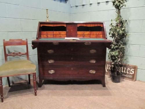 antique georgian mahogany walnut bureau desk c1780 w39501812