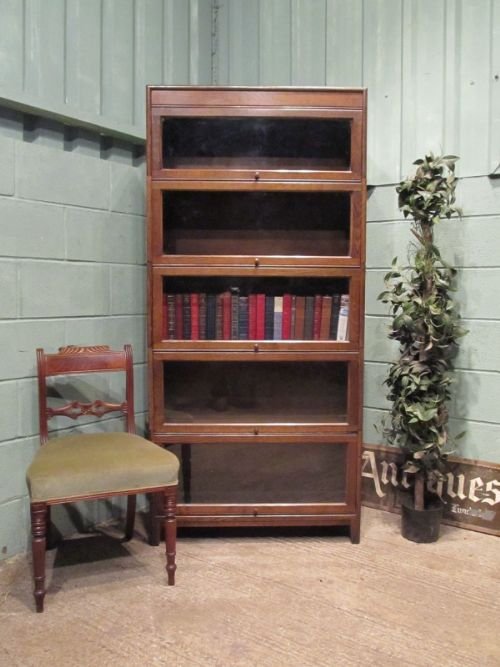 antique edwardian oak sectional bookcase by 'gunn' c1900 w66251710