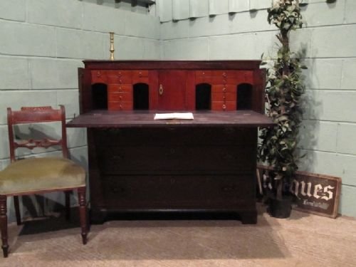 antique georgian oak secretaire chest of drawers c1780 w6649711