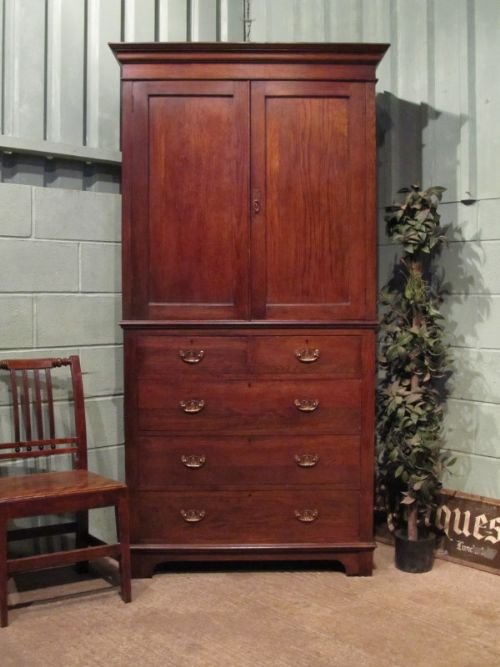 antique edwardian oak linen press wardrobe c1900 w66702811
