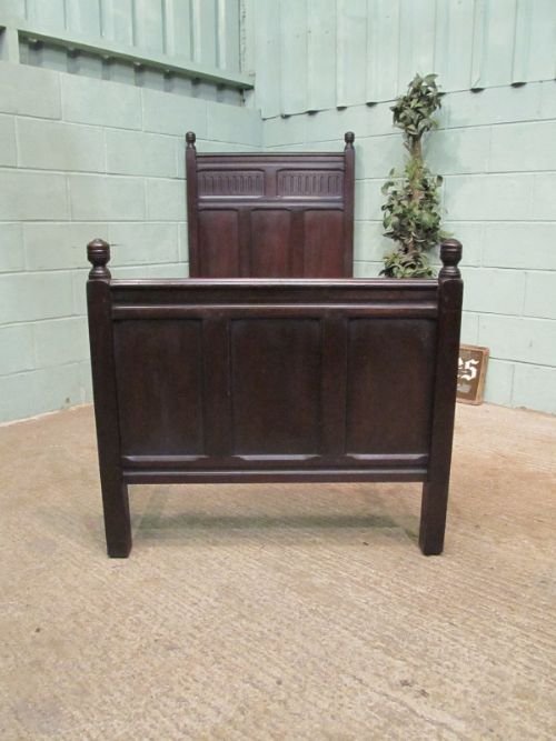 antique early victorian solid oak single bed c1850 wemd91