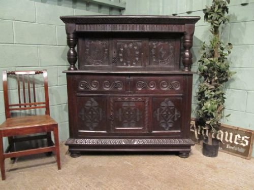 antique 17th century oak court cupboard c1680 w6757301