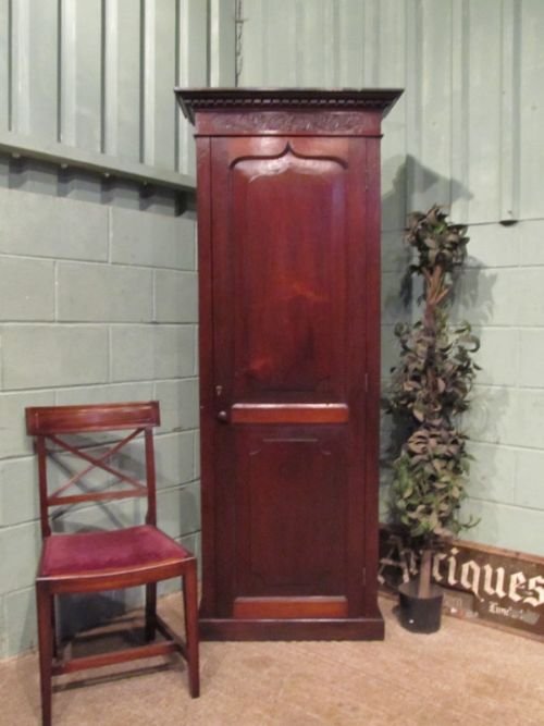antique tall georgian narrow mahogany cupboard c1780 w6821272