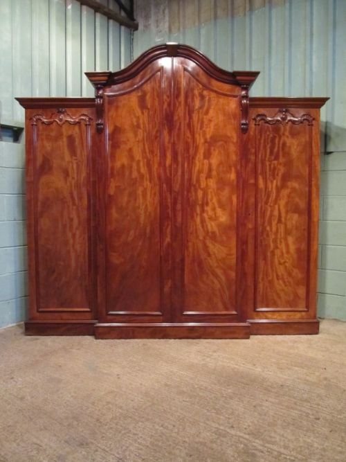 antique william 1v mahogany breakfront triple wardrobe compactum c1830 w6866123