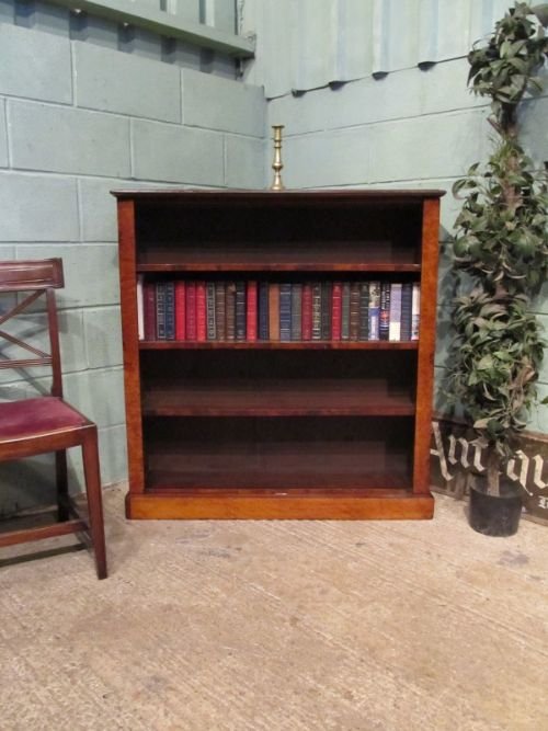 antique victorian walnut open bookcase c1880 w6866193