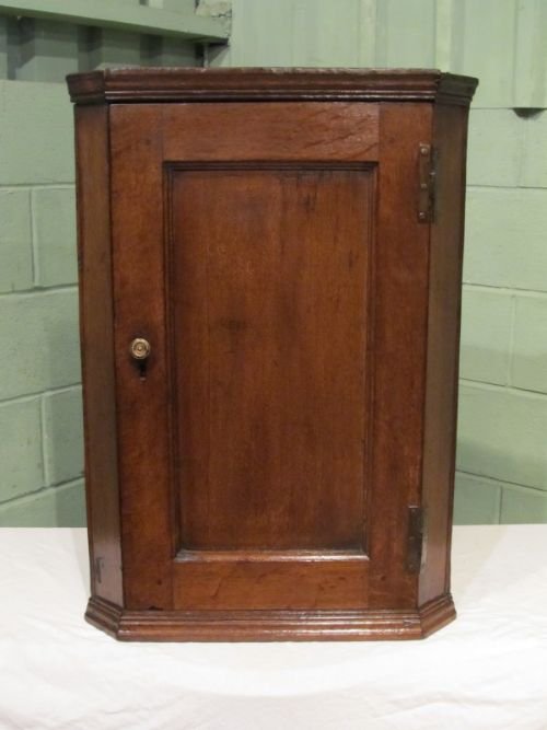 antique georgian country oak small corner cupboard c1780 w6717263
