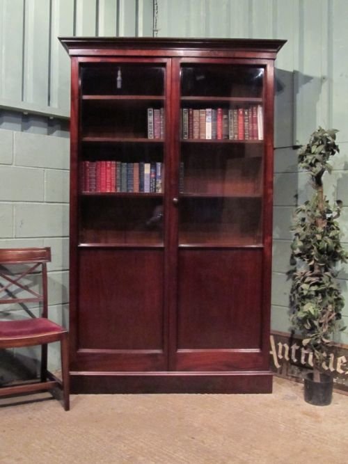 antique victorian mahogany library bookcase c1880 w689024