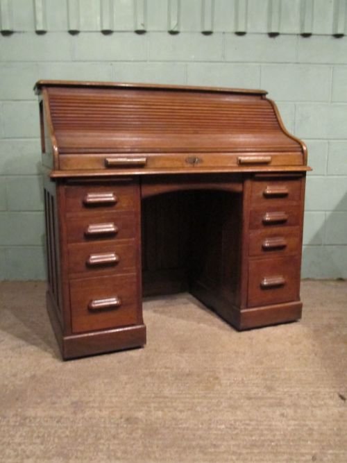 antique victorian oak roll top desk c1880 w689794