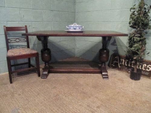 antique victorian oak refectory dining table c1880 w692575