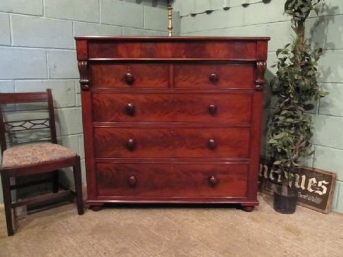 antique victorian mahogany scotch chest of drawers c1860 w6959285