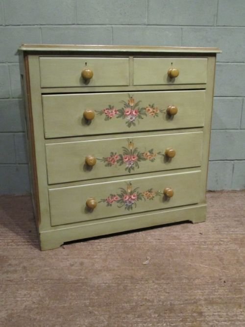 antique 19th cent venetian painted pine chest of drawers c1880 w6974116