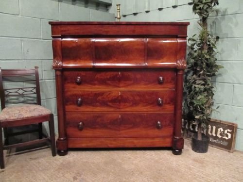 antique victorian mahogany scotch chest of drawers secret drawers c1860 w6976116