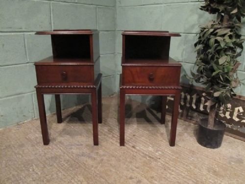 antique pair edwardian mahogany bedside cabinets c1900 w6971116