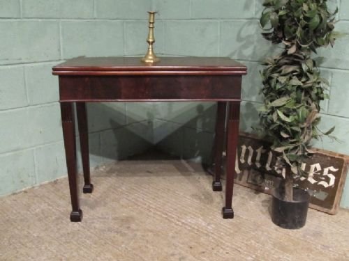 antique georgian mahogany fold over games table c1780 w61502211
