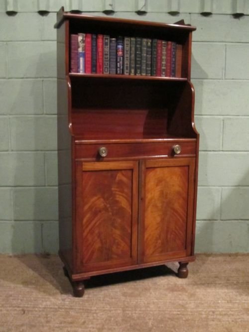 antique regency mahogany open bookcase cupboard c1820 w702297