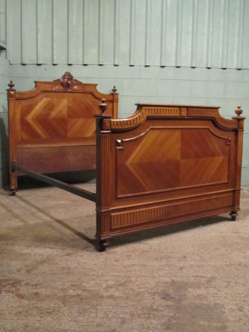 antique french walnut louis phillippe double bed c1880 w7054138