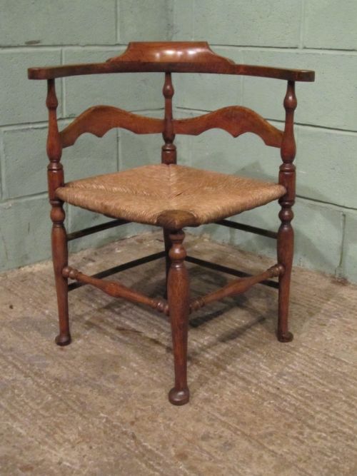 antique georgian country oak corner desk chair c1780 w706838