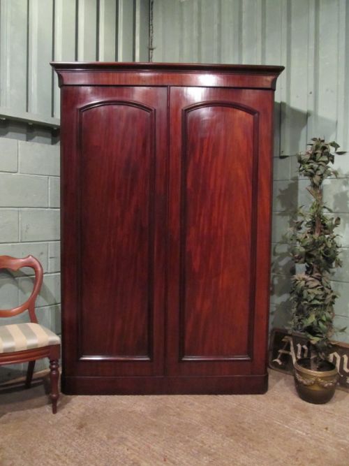 antique victorian mahogany double wardrobe c1880 w7074249
