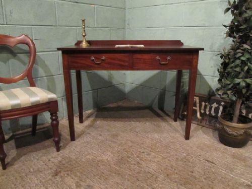 antique victorian mahogany bow front inlaid writing table c1890