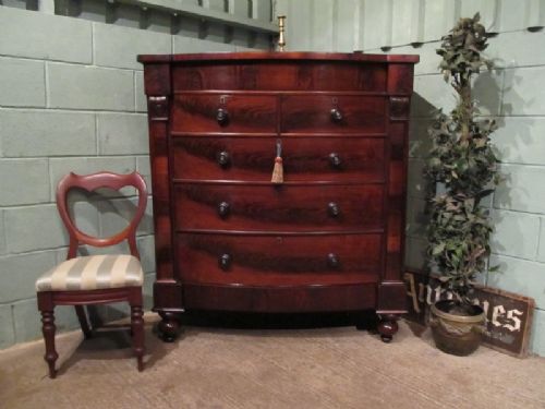 antique victorian mahogany bow front scotch chest c1880 w7081810