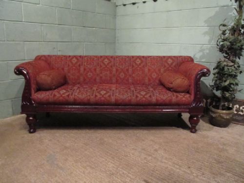 antique victorian mahogany flat back sofa c1880 w7101810