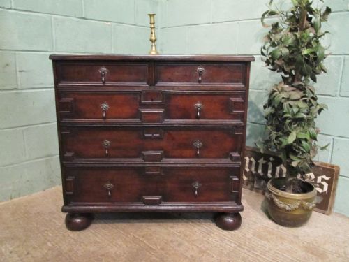 antique 17th century geometric oak chest of drawers c1680 w7095810