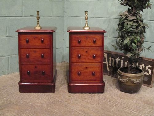 antique pair victorian mahogany bedside chest of drawers c1880 w71151510