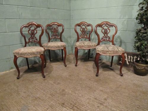 antique set four french mahogany dining chairs c1880