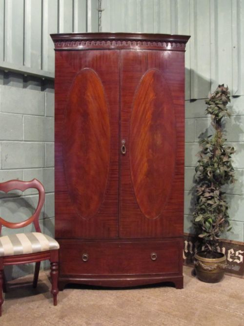 antique edwardian mahogany bow front double wardrobe c1900 w71463010