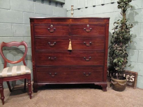 antique georgian regency mahogany inlaid chest of drawers c1820 w7021511