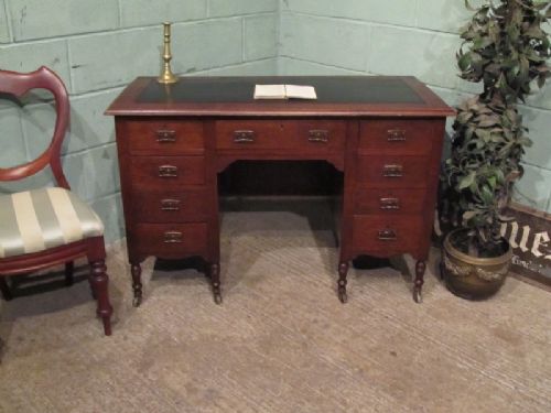 antique edwardian oak pedastal desk c1900 w71802611