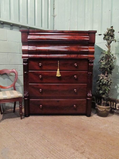antique victorian large mahogany scotch chest of drawers c1860