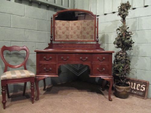 antique edwardian mahogany chippendale dressing table c1900