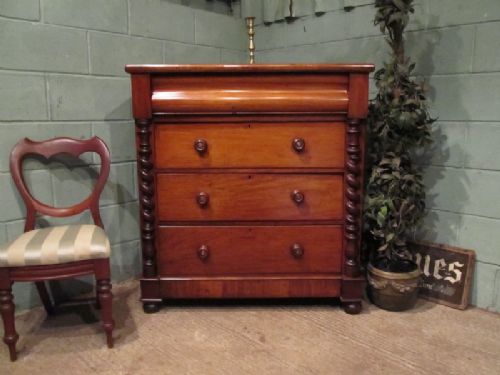 antique victorian mahogany scotch chest of drawers c1880